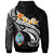 Guam Zip up Hoodie Guam Seal Polynesian Patterns Plumeria (Black) - Polynesian Pride