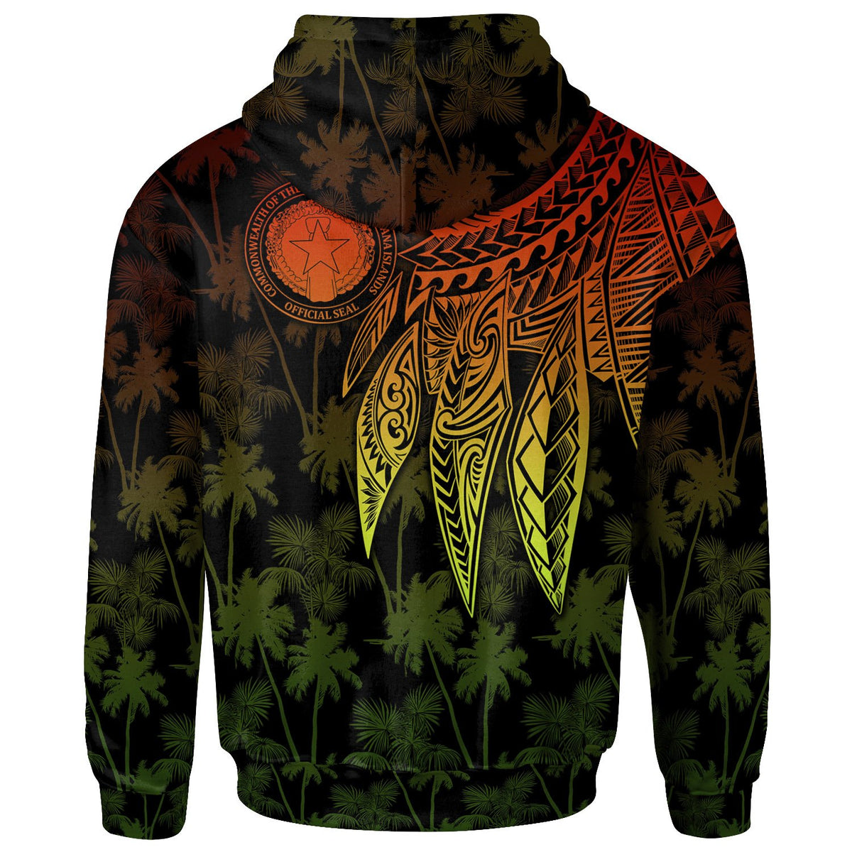 Northern Mariana Islands Hoodie Polynesian Wings Reggae - Polynesian Pride