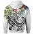 Kosrae Polynesian Zip up Hoodie Summer Plumeria (White) - Polynesian Pride