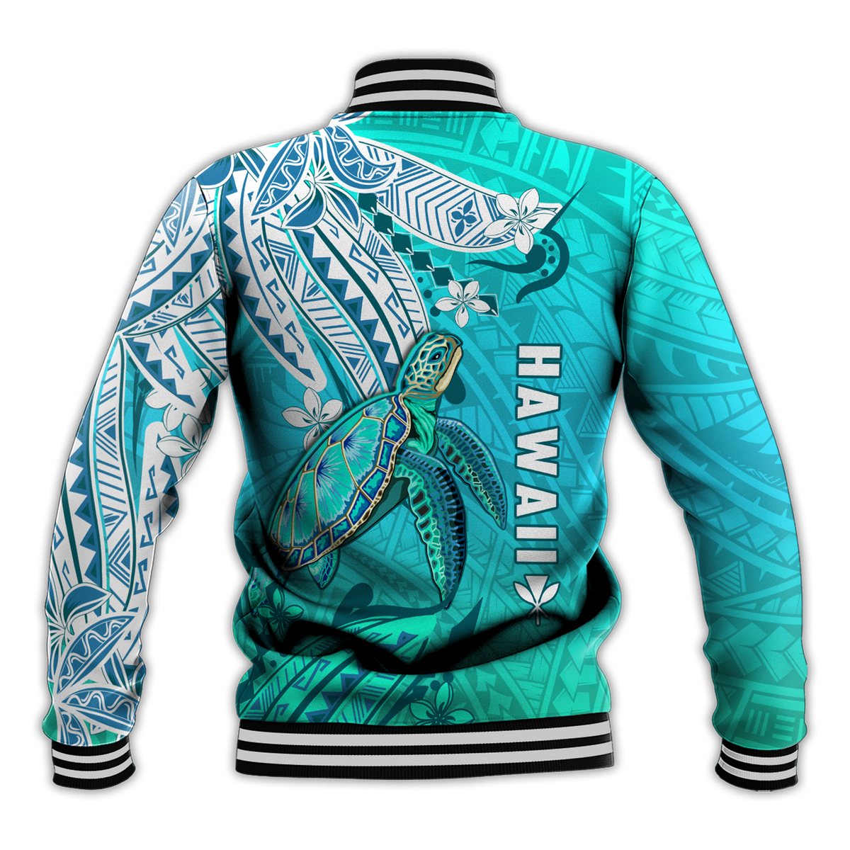 Hawaiian Islands Baseball Jacket Turtle Mix Hawaii Polynesian LT13 - Polynesian Pride
