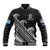 Fiji Sevens Rugby Fijian 7s Black Tapa Polynesian Art Baseball Jacket LT14 Unisex Black - Polynesian Pride