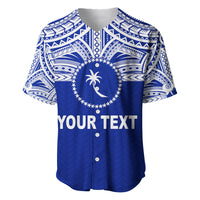 (Custom Personalised) Chuuk Flag Baseball Jersey Micronesia Style Blue LT13 - Polynesian Pride