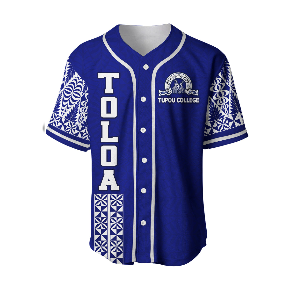 (Custom Personalised) TOLOA Baseball Jersey Tupou College Tonga Pattern LT13 - Polynesian Pride