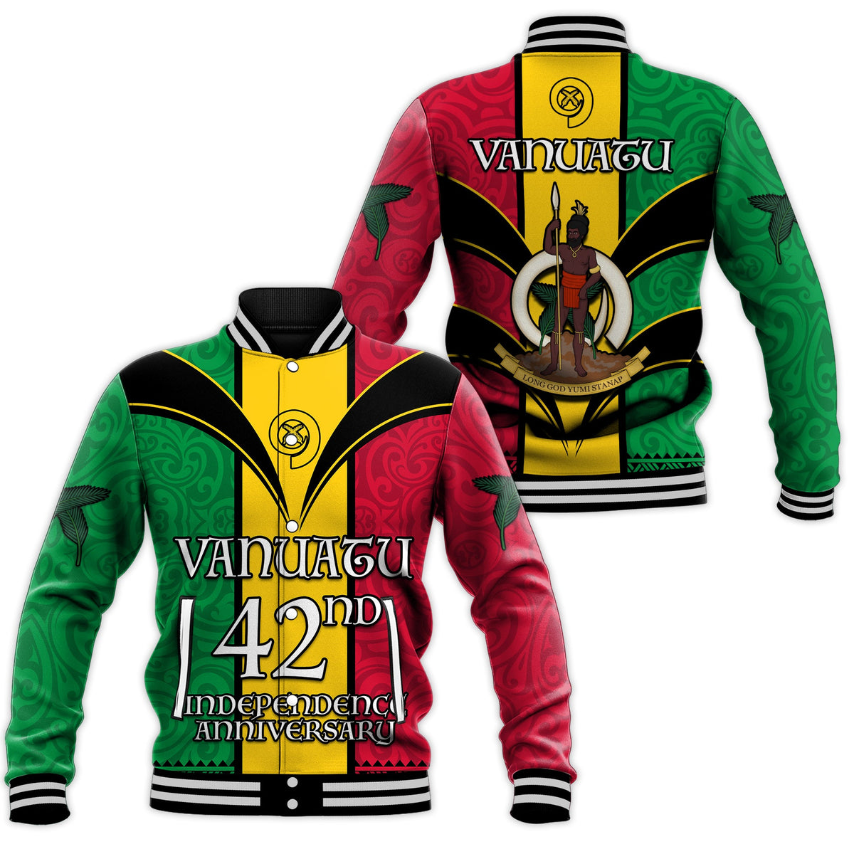 Vanuatu 1980 Baseball Jacket Vanuatuan Independence Day LT13 Unisex Yellow - Polynesian Pride