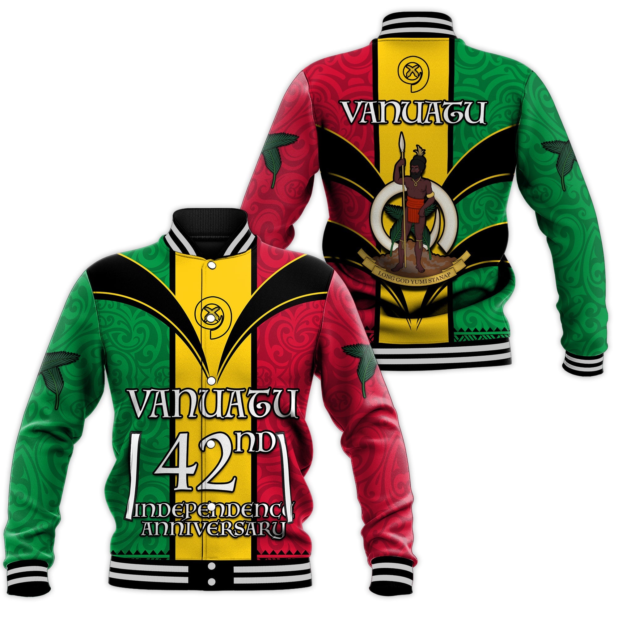 Vanuatu 1980 Baseball Jacket Vanuatuan Independence Day LT13 Unisex Yellow - Polynesian Pride
