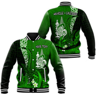 (Custom Personalised) New Caledonia Baseball Jacket Nautilus Green Polynesian Hibiscus LT13 Unisex Green - Polynesian Pride