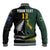 (Custom Text and Number) South Africa Protea and New Zealand Fern Baseball Jacket Rugby Go Springboks vs All Black LT13 - Polynesian Pride