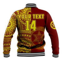 (Custom Text And Number) Tonga High School Baseball Jacket Class Of Year Tongan Ngatu Pattern LT14 - Polynesian Pride