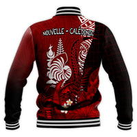 (Custom Personalised) New Caledonia Baseball Jacket Nautilus Red Polynesian Hibiscus LT13 - Polynesian Pride