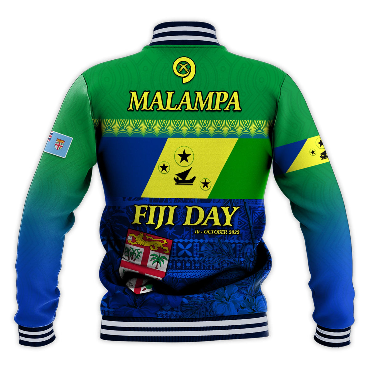 Malampa Fiji Day Baseball Jacket Vanuatu Polynesia mix Flowers LT13 - Polynesian Pride