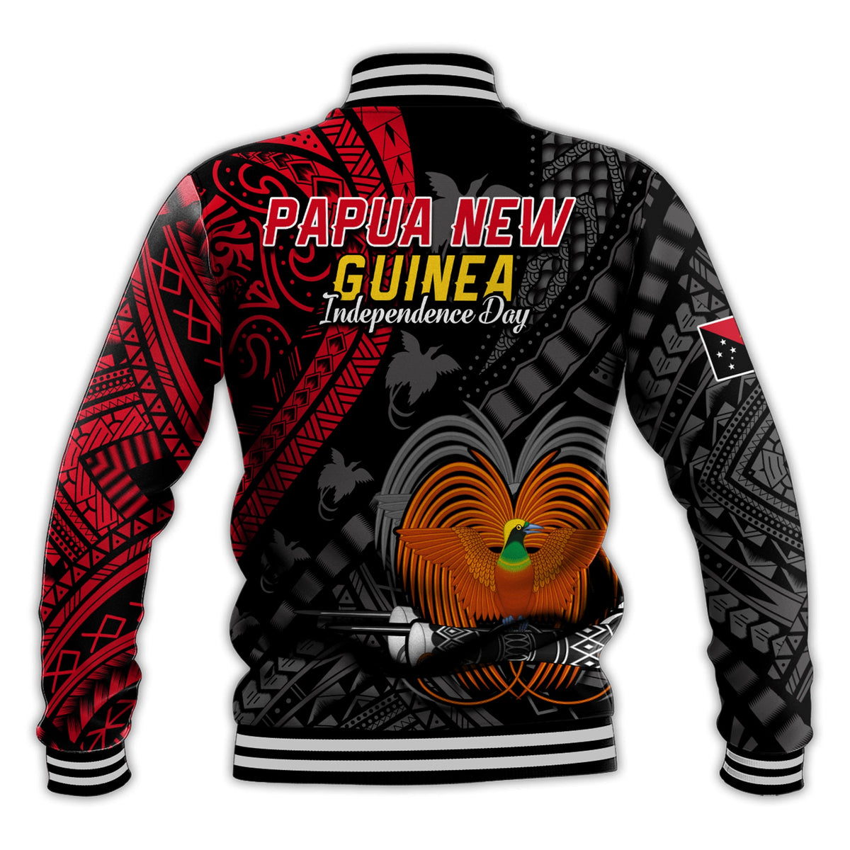 Papua New Guinea Baseball Jacket Raggiana Birds Of Paradise Happy 47th Independence Day LT13 - Polynesian Pride