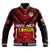 (Custom Text and Number) Tonga Rugby MMT Baseball Jacket Ngatu Mate Maa Tonga Grunge LT13 - Polynesian Pride