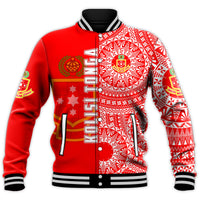 (Custom Personalised) Kolisi Tonga High School Baseball Jacket Tongan Ngatu Pattern LT14 - Polynesian Pride