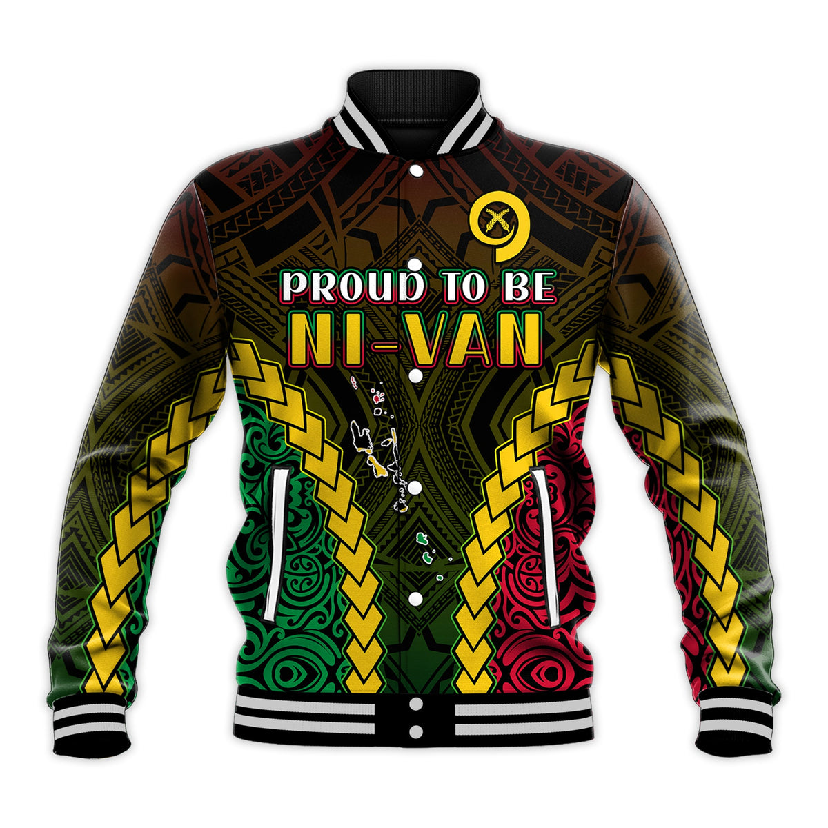 Vanuatu Indigenous Baseball Jacket Proud To Be Ni - Vanuatu Polynesian Pattern LT13 - Polynesian Pride