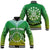 Cook Islands Baseball Jacket Circle Pattern Mix Sea Turtle Green Version LT14 Unisex Green - Polynesian Pride