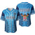 Fiji University Baseball Jersey National Fijian Tapa Pattern Blue Ver.02 LT14 Blue - Polynesian Pride