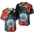 Federated States of Micronesia Baseball Jersey Hibiscus Flowers FSM Seal Polynesian Ver.01 LT14 Black - Polynesian Pride