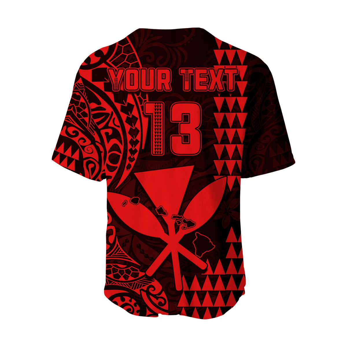 (Custom Text and Number) Hawaii Day Kakau Baseball Jersey Proud To Be Hawaiian Red King Kamehameha and Kanaka Maoli LT13 - Polynesian Pride