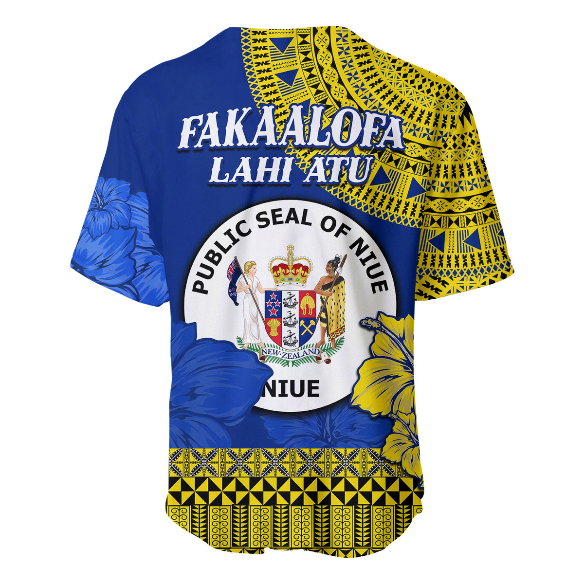 Niue Hiapo Baseball Jersey Rock of Polynesia Tapa Niuean Crab Happy Day LT13 - Polynesian Pride