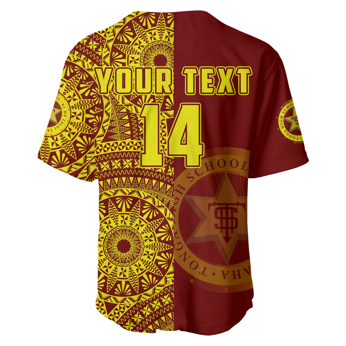 (Custom Text And Number) Tonga High School Baseball Jersey Class Of Year Tongan Ngatu Pattern LT14 - Polynesian Pride
