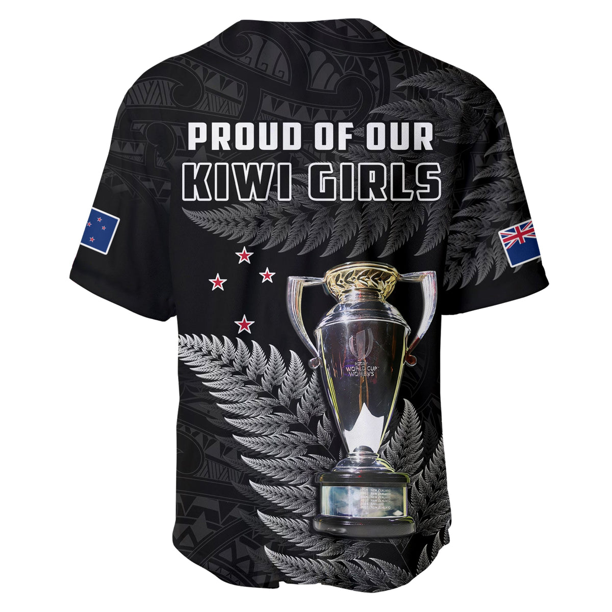 New Zealand 2022 Rugby Baseball Jersey Black Fern Proud Champions RWC LT14 - Polynesian Pride