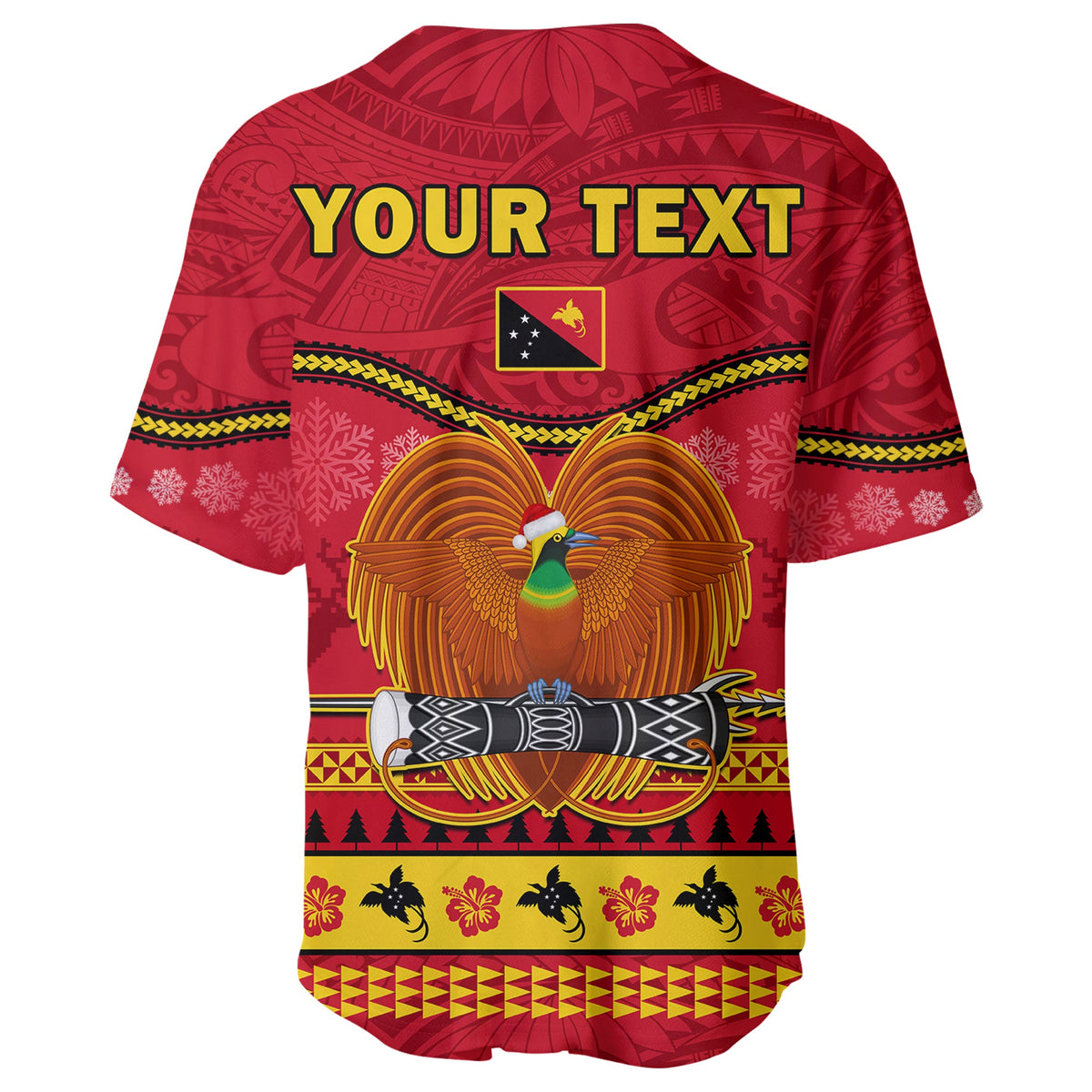 (Custom Personalised) Papua New Guinea Christmas Baseball Jersey Bird Of Paradise Bikpela Hamamas Blong Dispela Krismas LT14 - Polynesian Pride