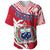 (Custom Personalised) Samoa Baseball Jersey Samoan Coat Of Arms With Coconut Red Style LT14 - Polynesian Pride