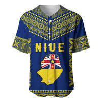 (Custom Personalised) Niue Baseball Jersey Happy Constitution Day Niuean Hiapo Crab With Map LT14 - Polynesian Pride