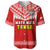 Tonga Rugby Baseball Jersey Mate Maa Tonga Pacific Ngatu White LT14 Red - Polynesian Pride
