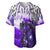 (Custom Personalised) Manaia Maori Baseball Jersey Fern Aotearoa Purple Waves LT13 Purple - Polynesian Pride