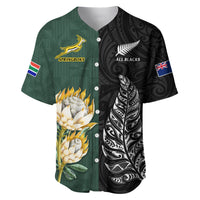 South Africa Protea and New Zealand Fern Baseball Jersey Rugby Go Springboks vs All Black LT13 - Polynesian Pride