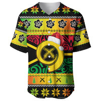 Vanuatu Christmas Baseball Jersey Pig Tusk Polynesian Joyeux Noel Flag Art LT14 Reggae - Polynesian Pride
