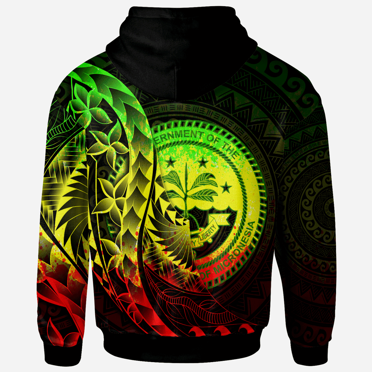 Federated States of Micronesia Hoodie Custom Polynesian Pattern Style Raggae Color - Polynesian Pride