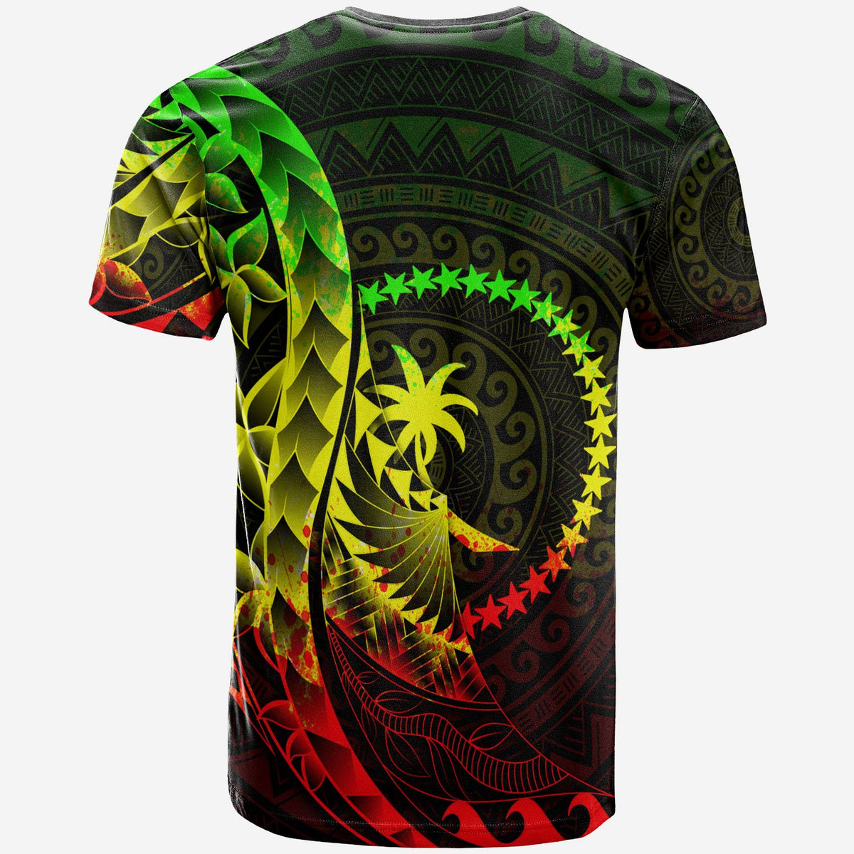 Chuuk T Shirt Polynesian Pattern Style Raggae Color - Polynesian Pride