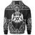 Tonga Custom Zip up Hoodie Coat of Arms With Patterns White Color - Polynesian Pride