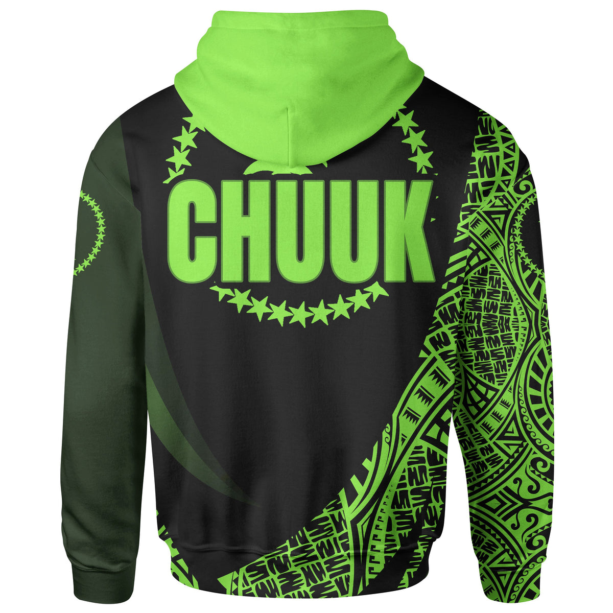 Chuuk State Hoodie Green Polynesian Patterns Sport Style - Polynesian Pride