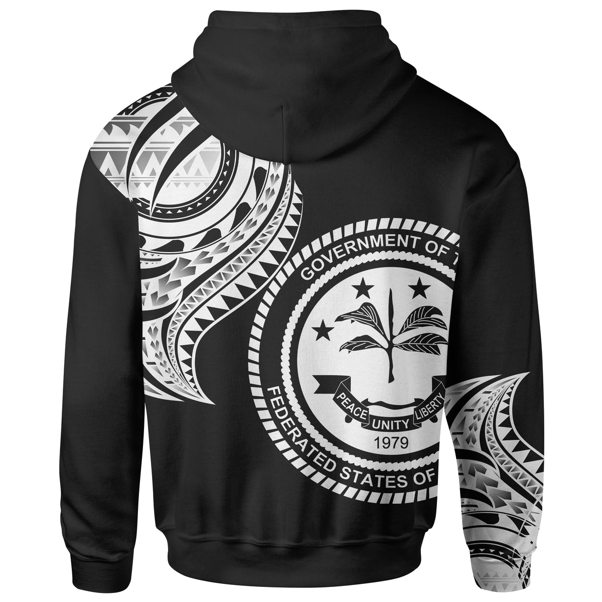 Federated States of Micronesia Hoodie Federated States of Micronesia Tatau White Patterns - Polynesian Pride