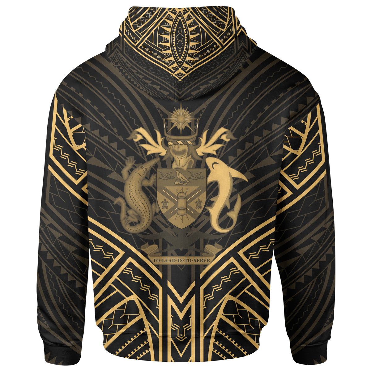 Solomon Islands Hoodie Solomon Islands Seal Gold Tribal Patterns - Polynesian Pride