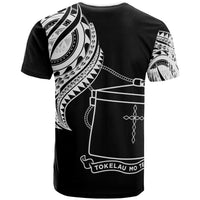 Tokelau T Shirt Tokelauan Tatau White Patterns With Coat of Arms - Polynesian Pride