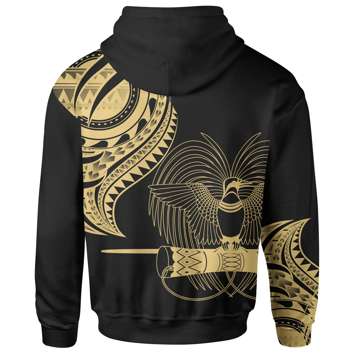 Papua New Guinea Zip Hoodie Papua New Guinea Tatau Gold Patterns - Polynesian Pride