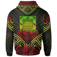 Tuvalu Zip Hoodie Tuvalu Seal Reggae Tribal Patterns - Polynesian Pride