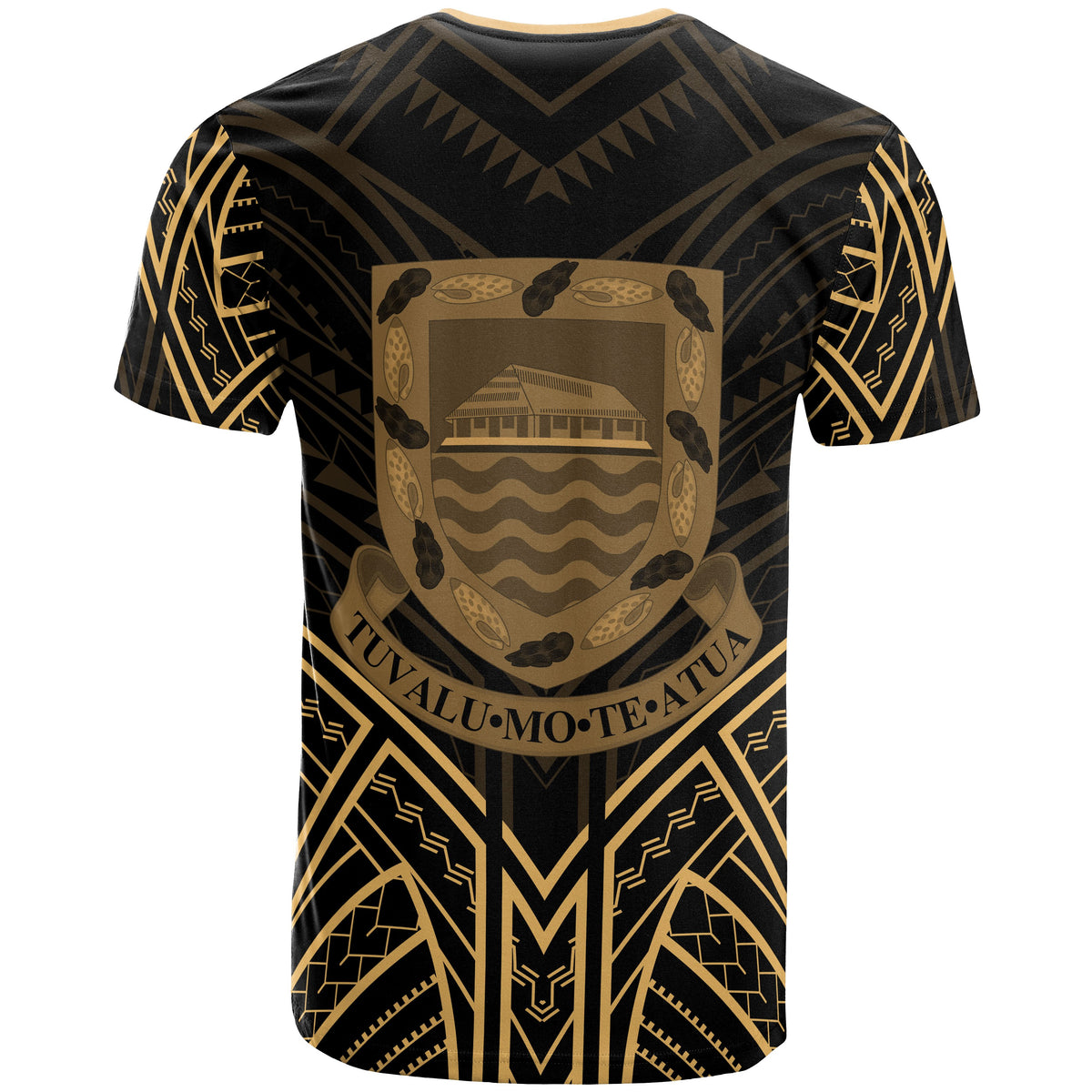 Tuvalu T Shirt Tuvaluan Seal Tribal Gold Color Patterns - Polynesian Pride
