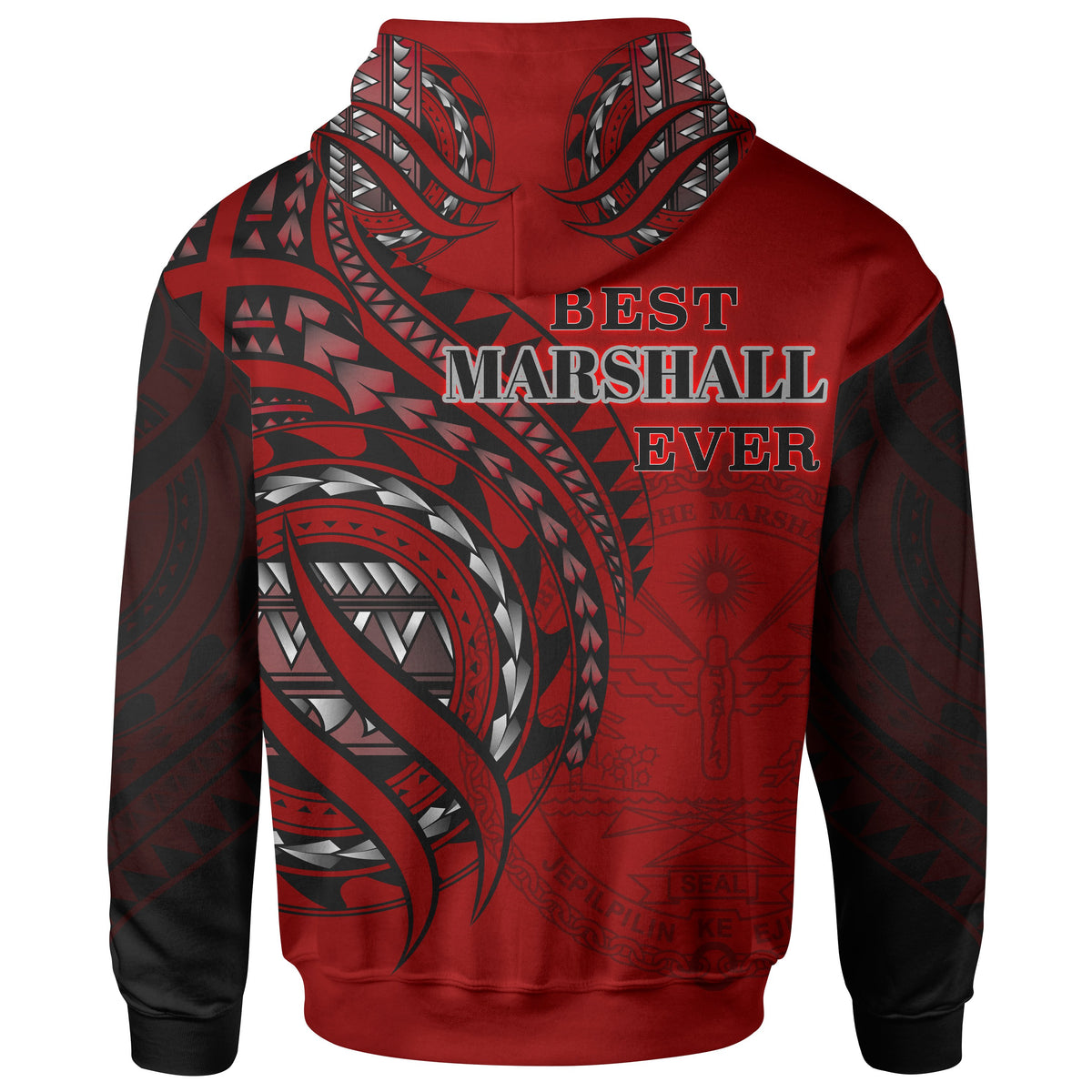 Marshall Islands Zip Hoodie Red Polynesian Patterns Best Marshall Islands Ever - Polynesian Pride