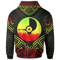 Yap State Hoodie Yap State Seal Reggae Tribal Patterns - Polynesian Pride