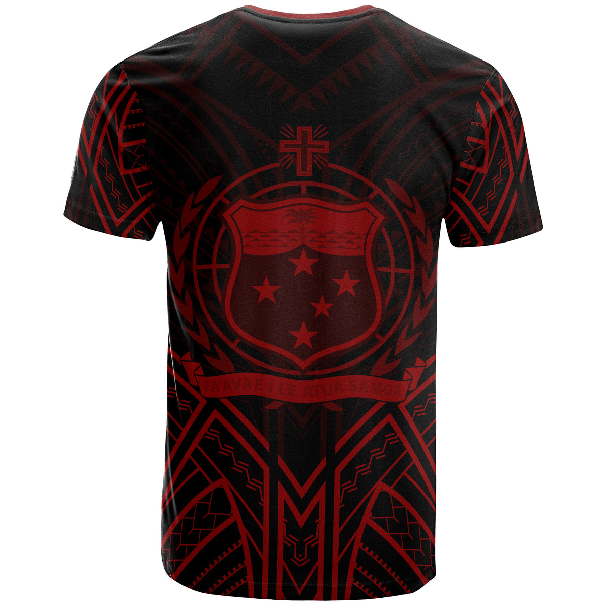 Samoa T Shirt Samoan Seal Tribal Red Color Patterns - Polynesian Pride
