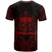 Samoa T Shirt Samoan Seal Tribal Red Color Patterns - Polynesian Pride