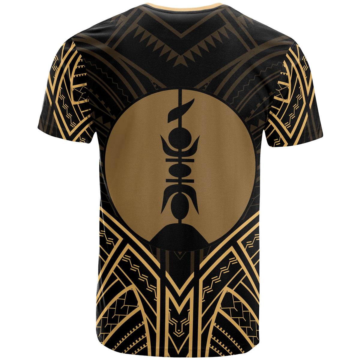 New Caledonia T Shirt New Caledonia Seal Tribal Gold Color - Polynesian Pride