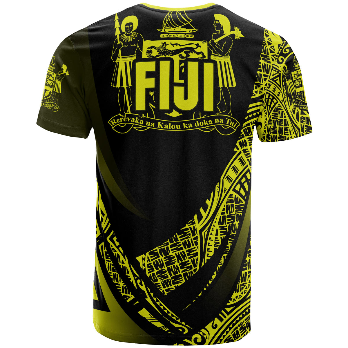 Fiji T Shirt Yellow Polynesian Patterns Sport Style - Polynesian Pride