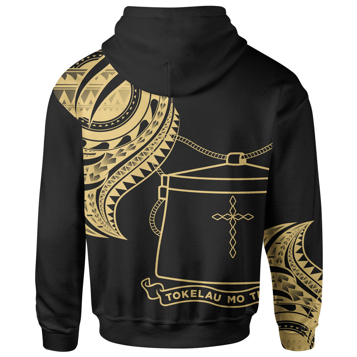 Tokelau Custom Hoodie Tokelau Tatau Gold Patterns - Polynesian Pride