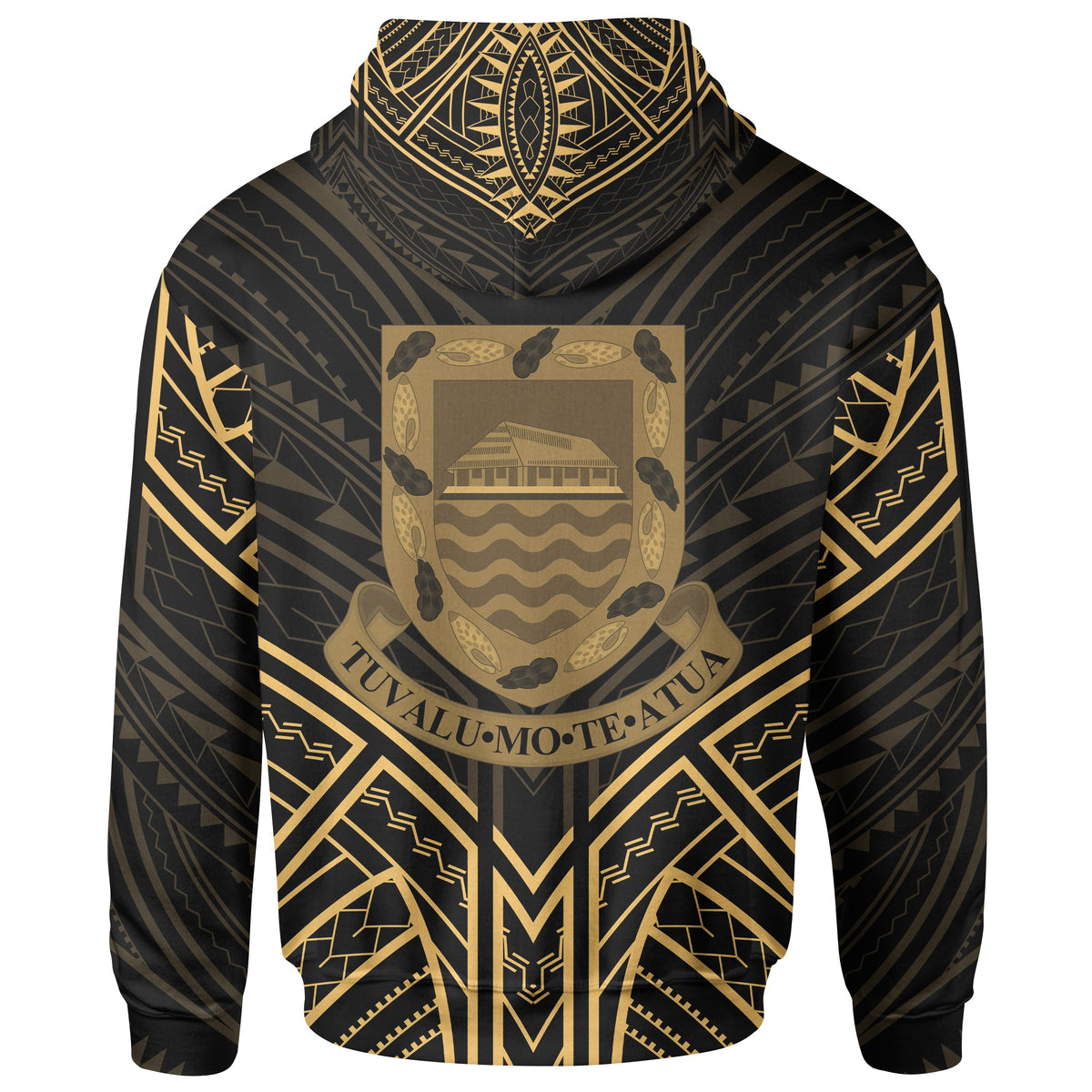 Tuvalu Zip Hoodie Tuvalu Seal Gold Tribal Patterns - Polynesian Pride